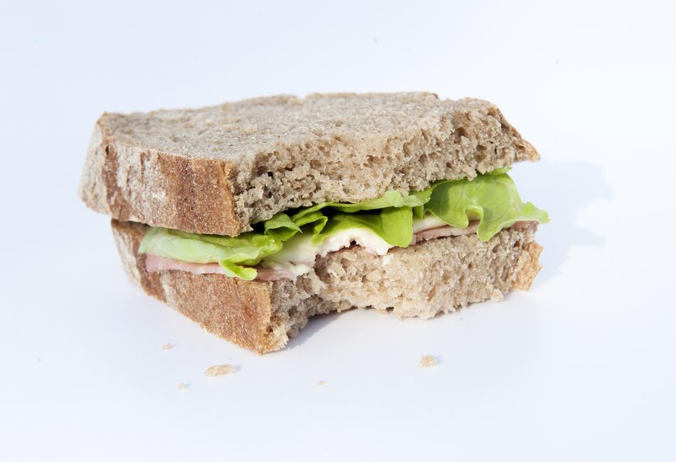 bite of the sandwich is delicious