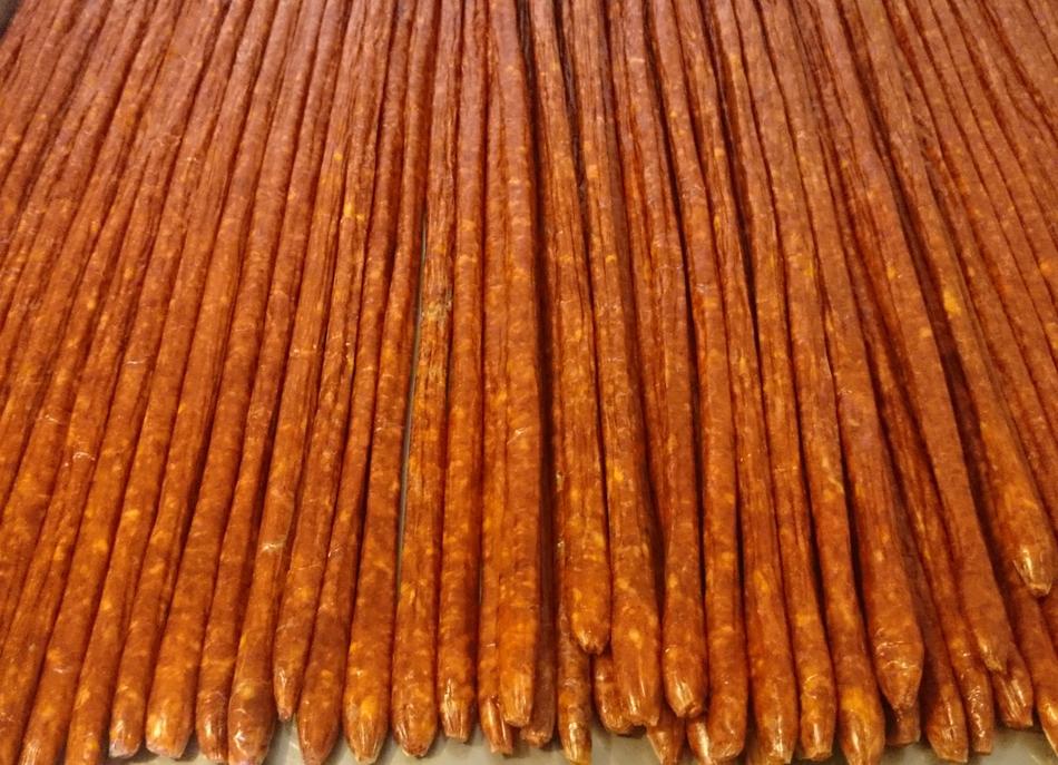 long meat sausages