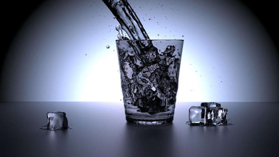 cold glass of ice water