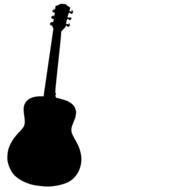 acoustic guitar, black silhouette