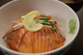 delicious dish with fish and lemon
