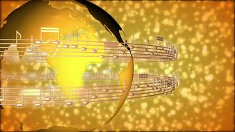 notes sound musical love planet