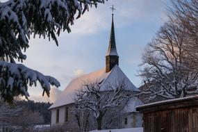 a beautiful house with a snowy roof