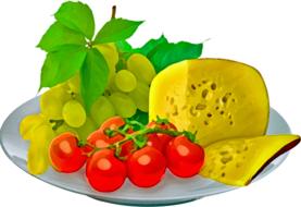 still life of fruit and cheese