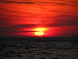 Sea Croatia Sunset view