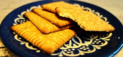 Delicious crispy cookies in a plate