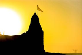 flag silhouette castle yellow