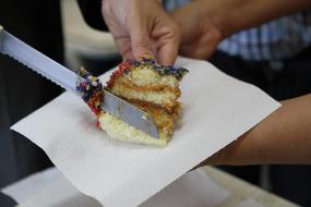 slice of cream cake on a plate