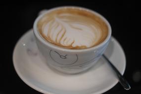 hot cappuccino with a pattern