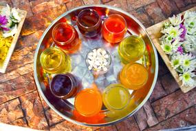 delicious beverages on a tray