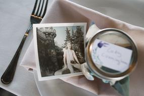 beautiful decoration with a picture and a fork