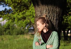 Girl Forest Trees