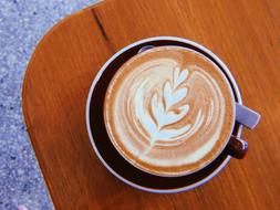 hot milk cappuccino with a pattern