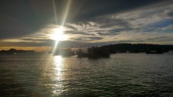 Sunset Sea Fishing