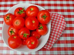 ripe delicious tomatoes on a plate