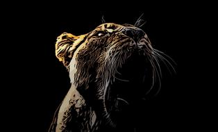 comic animal shout drawing design