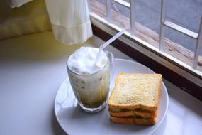 hot sandwich and coffee