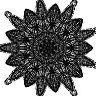 monochrome mandala fabric design