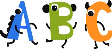 alphabet abc school cartoon symbols