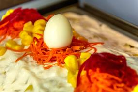 boiled egg on a salad
