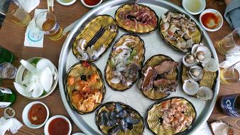 delicious seafood on the table