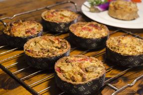Juicy vegetable pies on the table