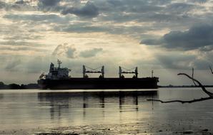 Ship Sunset Evening