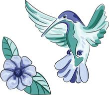 hummingbird bird flower nature