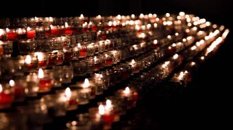 candles a lot of glass temple