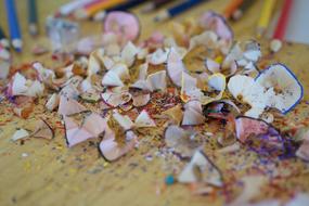 photo of sawdust from pencils