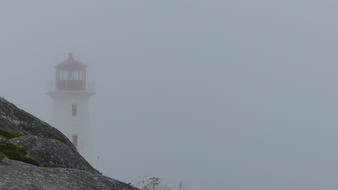 Peggy&#39;S Cove Fog Lighthouse
