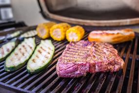 Roasted healthy vegetables on the grill