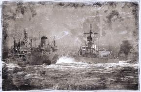 war ship battle ocean water