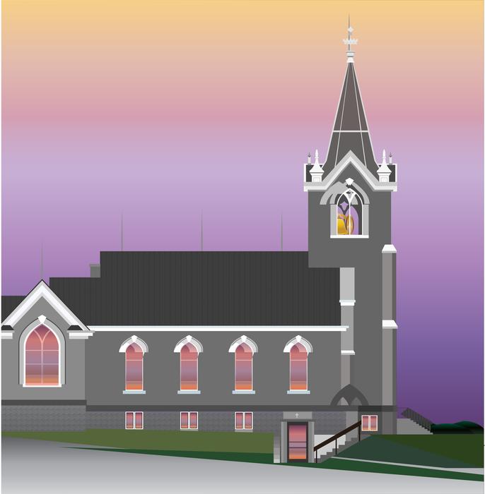 graphic church country church rural