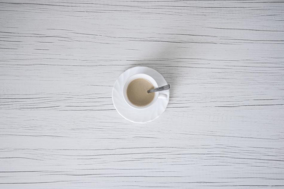 milk coffee in a white mug