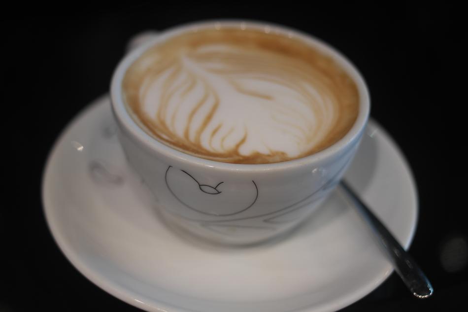 hot cappuccino with a pattern
