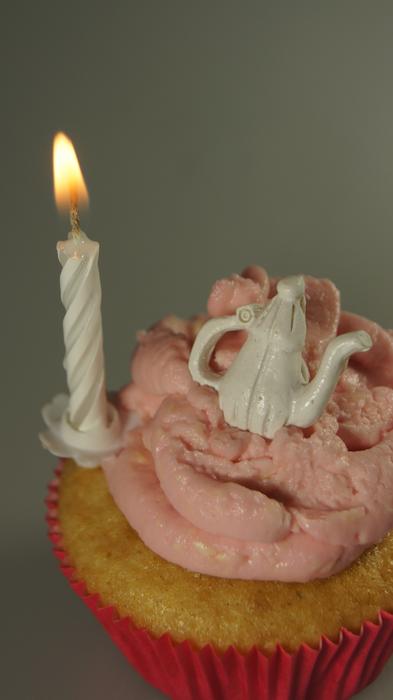 sweet cupcake with candles