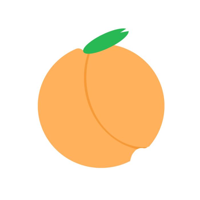 delicious peach sweet drawing