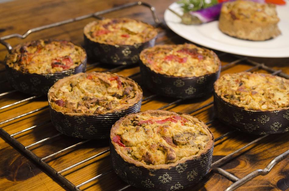 Juicy vegetable pies on the table