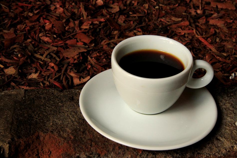 hot delicious coffee in a white mug