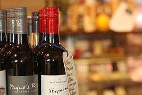 close up of wine bottles