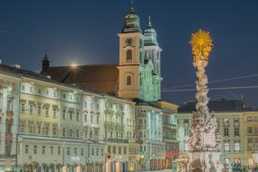 beautiful city with a tower view