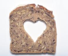 carved heart in bread