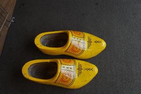 yellow slippers on the doorstep