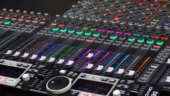 dj sound board, audio mixer