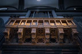 an old organ in the dark