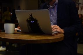 Batman art on laptop