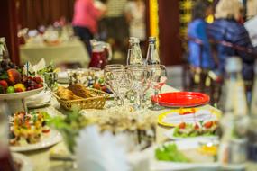 wedding table with food