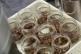 roasted coffee beans in a can