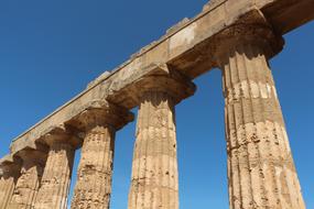 Roman columns against the sky